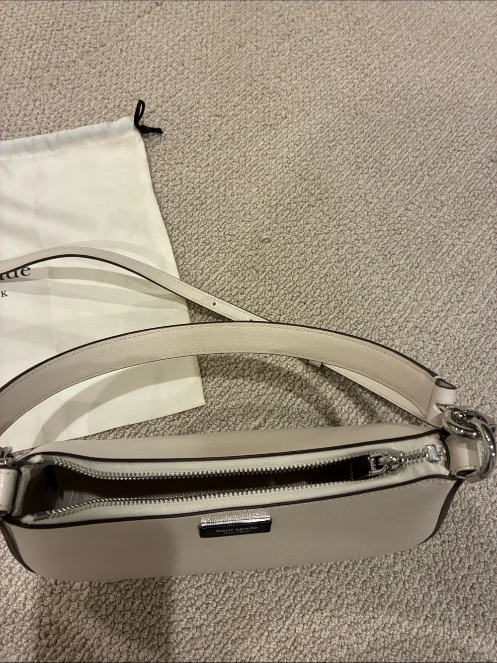 kate spade Cream Pebbled Leather Mini Shoulder bag.